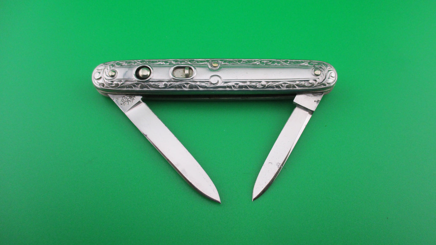 z SHAPLEIGH HDW CO B23 Small double Silver Deluxe automatic knife