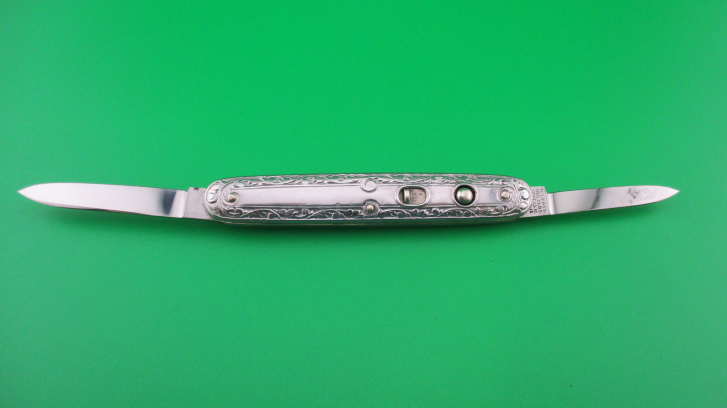 z SHAPLEIGH HDW CO B23 Small double Silver Deluxe automatic knife