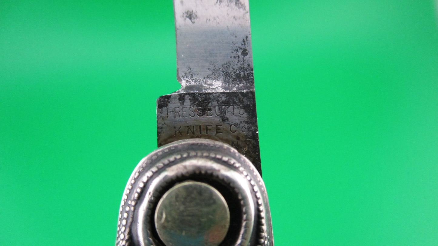Press Button Knife Co Medium double Sterling Silver Satyr switchblade