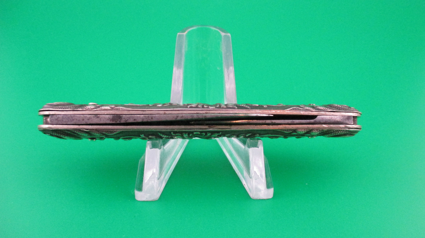 Press Button Knife Co Medium double Sterling Silver Satyr switchblade