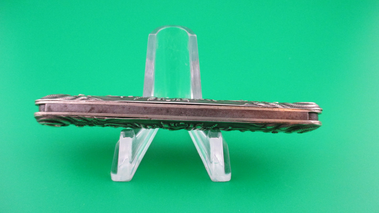 Press Button Knife Co Medium double Sterling Silver Satyr switchblade