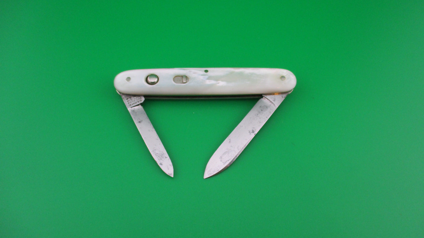 SHAPLEIGH HDW CO DE B19 Medium double MOP switchblade with etch