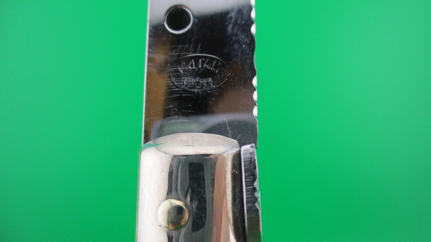z M ITALY INOX 33cm Italian Transitional Customized Stag & File work switchblade knife