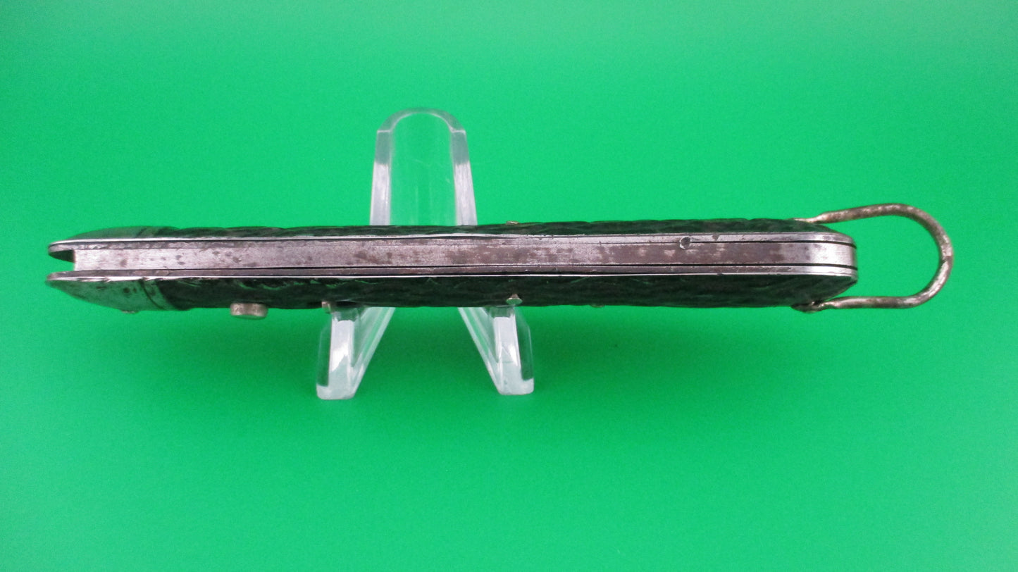 Presto Hunter Black Metal M2 paratrooper style switchblade knife with lanyard ring