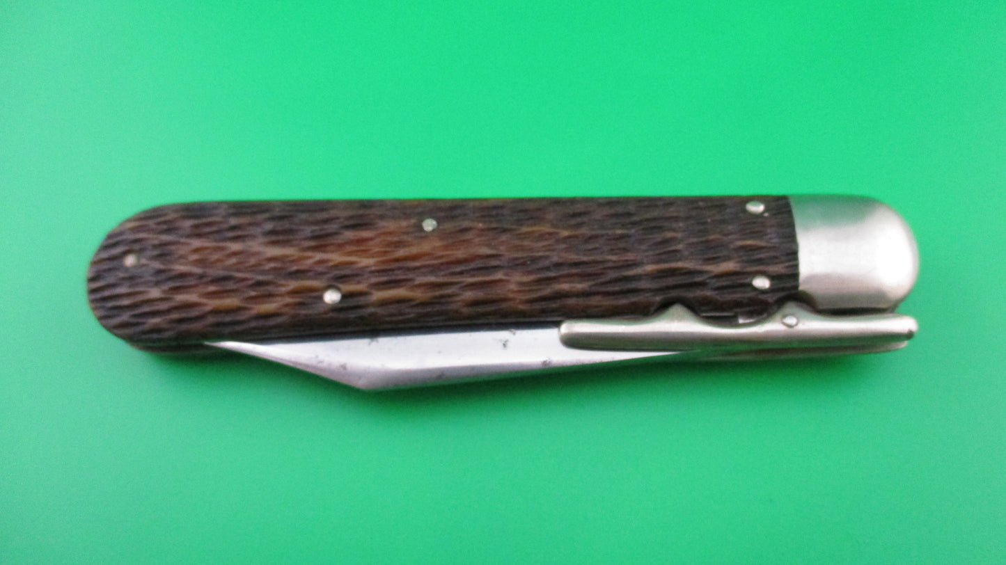 z SCHRADE CUT CO HUNTERS PRIDE Bone folding guard switchblade knife