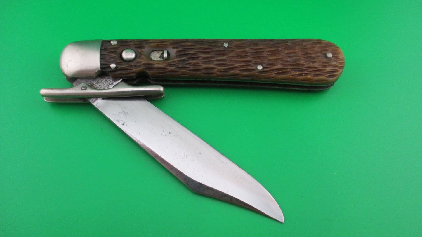 z SCHRADE CUT CO HUNTERS PRIDE Bone folding guard switchblade knife