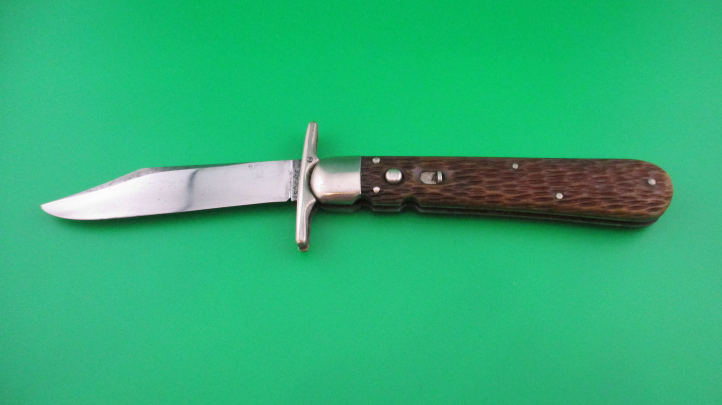 z SCHRADE CUT CO HUNTERS PRIDE Bone folding guard switchblade knife