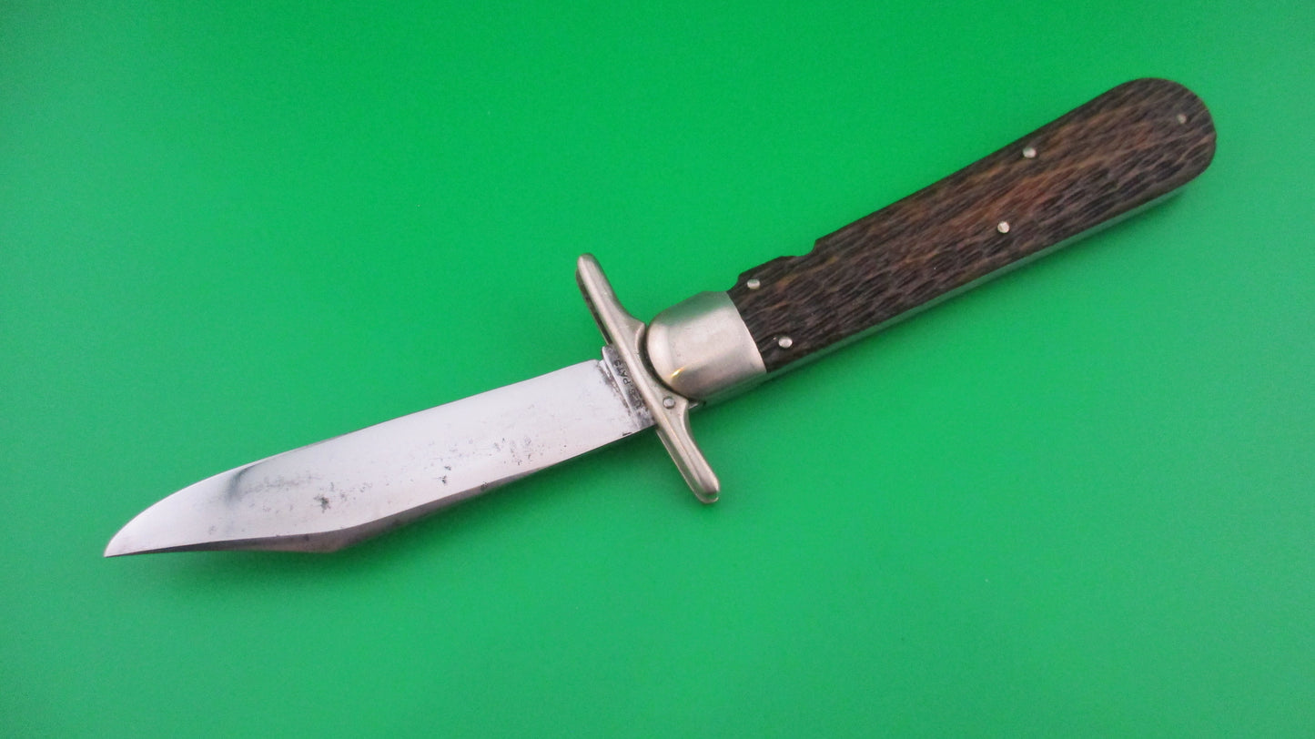 z SCHRADE CUT CO HUNTERS PRIDE Bone folding guard switchblade knife