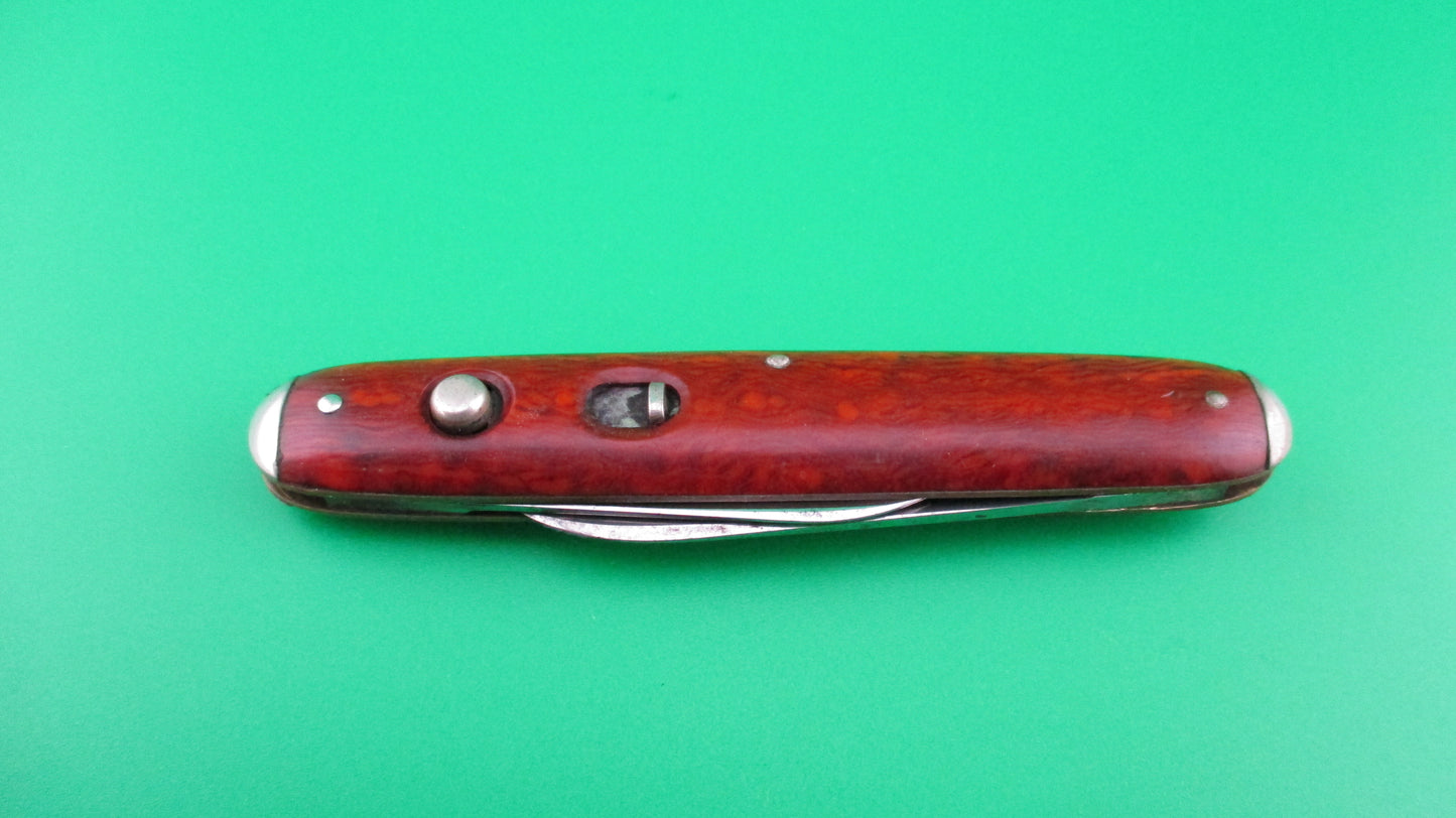 SCHRADE CUT CO Medium double Red Cut Superior Tobacco automatic knife