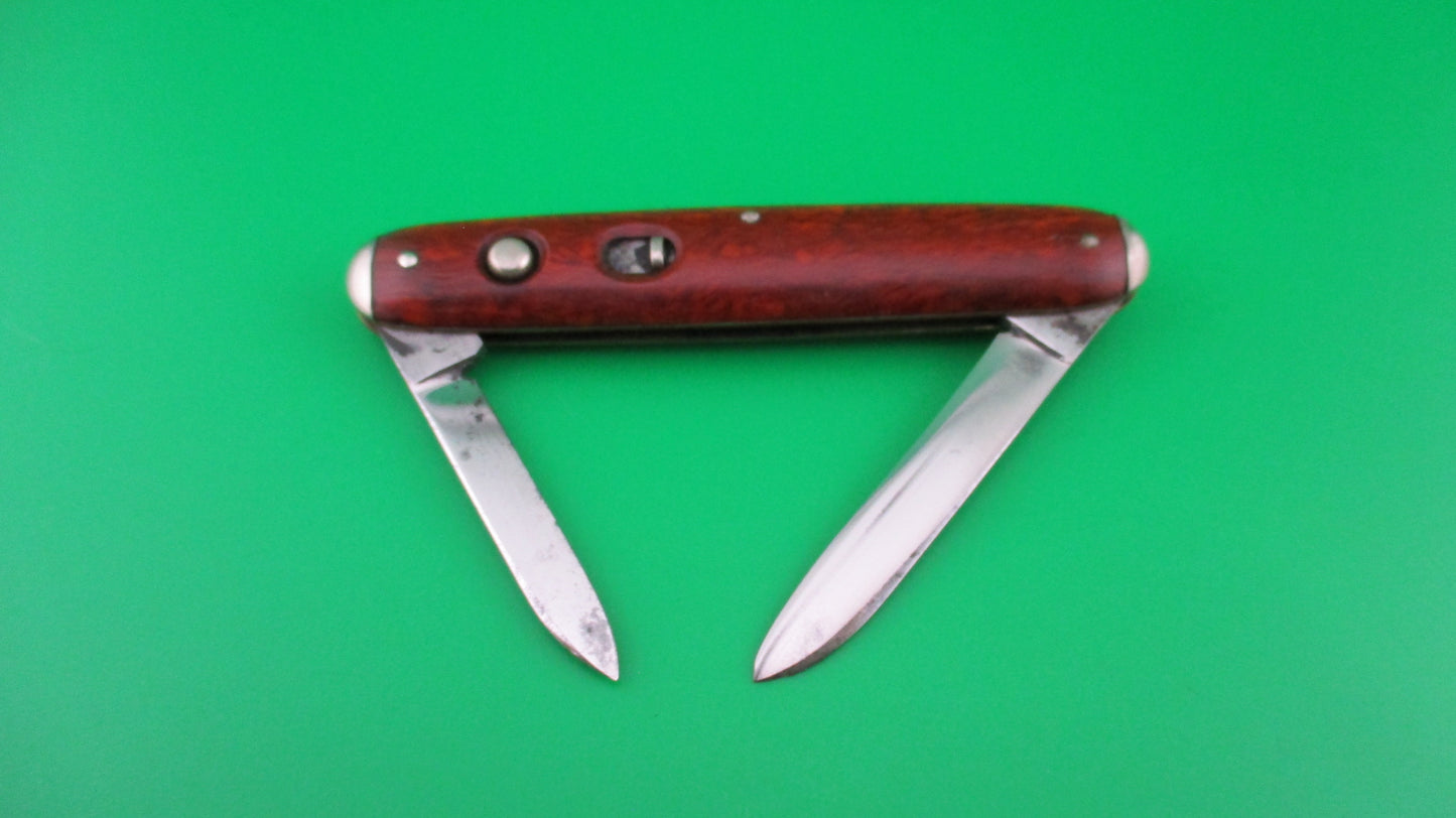 SCHRADE CUT CO Medium double Red Cut Superior Tobacco automatic knife