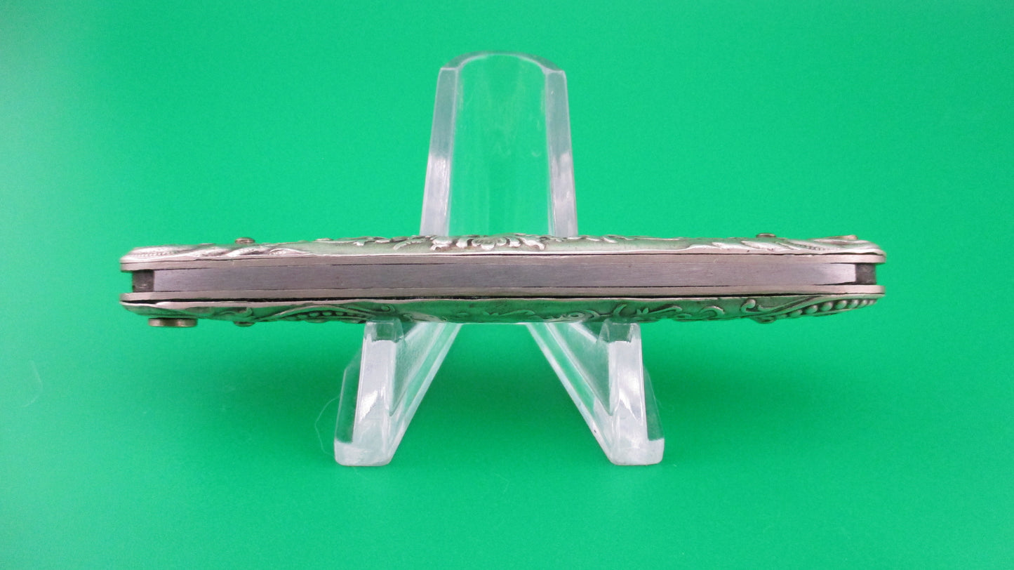 z Press Button Knife Co Medium double Sterling Silver Satyr NY Home Insurance switchblade
