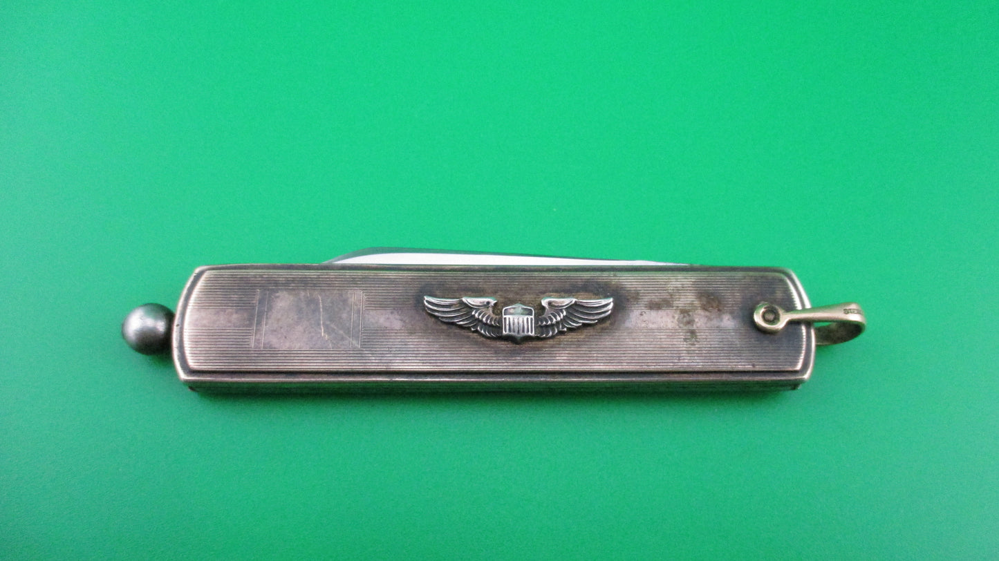 JCN CO Pullball 12K Gold filled Automatic knife w/ Pilot Wing emblem