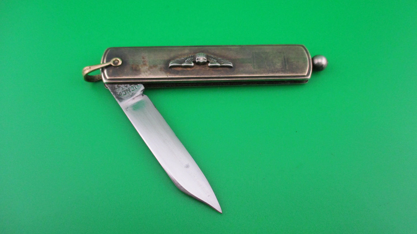 JCN CO Pullball 12K Gold filled Automatic knife w/ Pilot Wing emblem