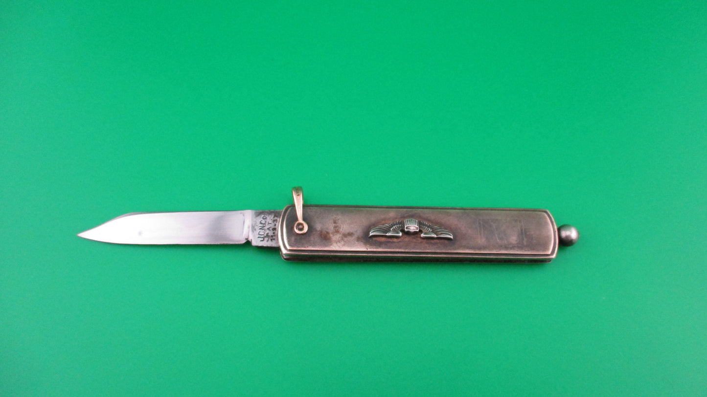 JCN CO Pullball 12K Gold filled Automatic knife w/ Pilot Wing emblem