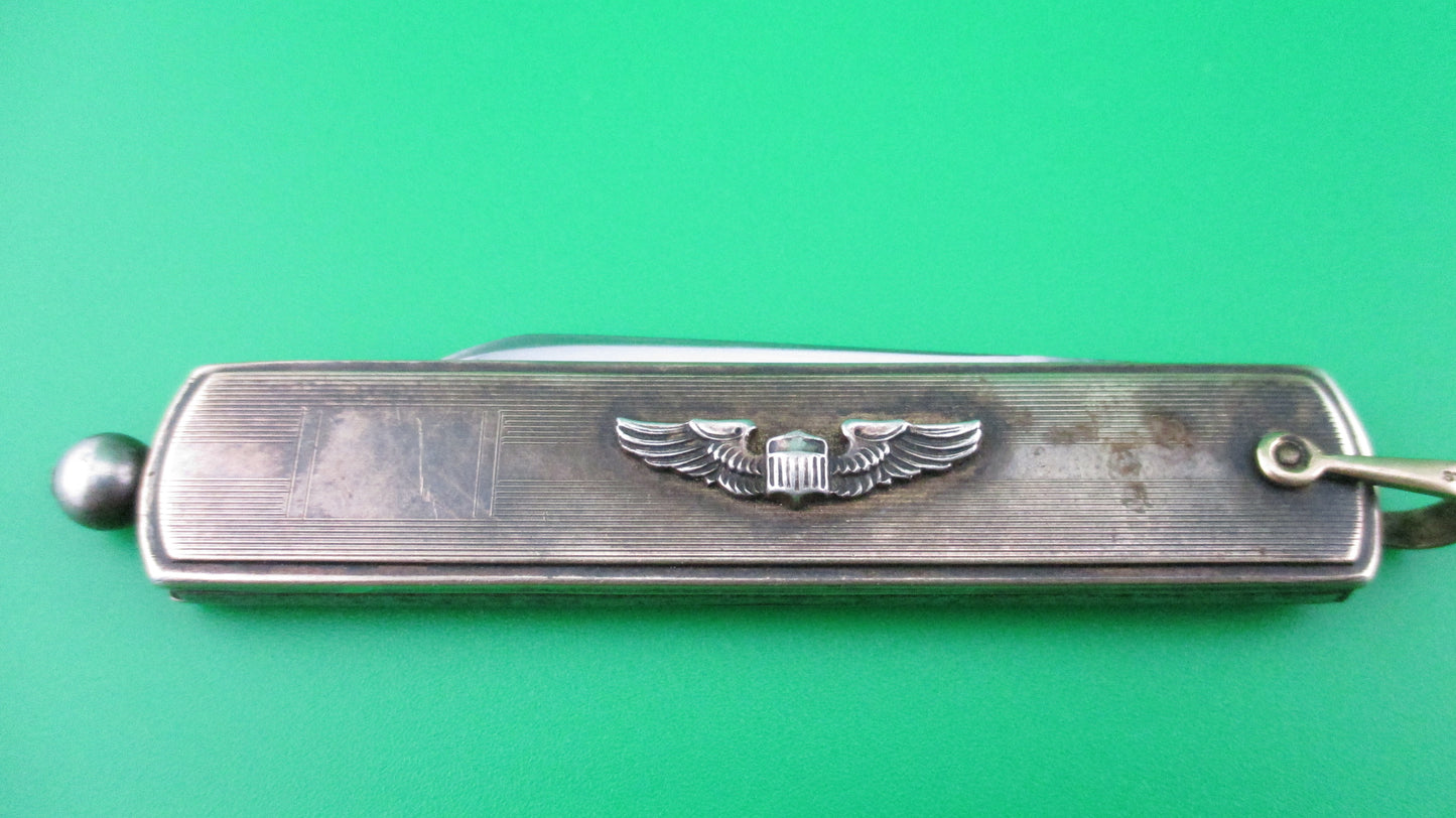 JCN CO Pullball 12K Gold filled Automatic knife w/ Pilot Wing emblem