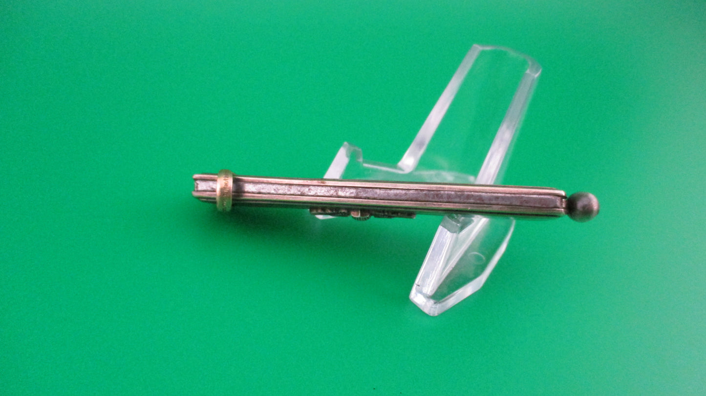 JCN CO Pullball 12K Gold filled Automatic knife w/ Pilot Wing emblem