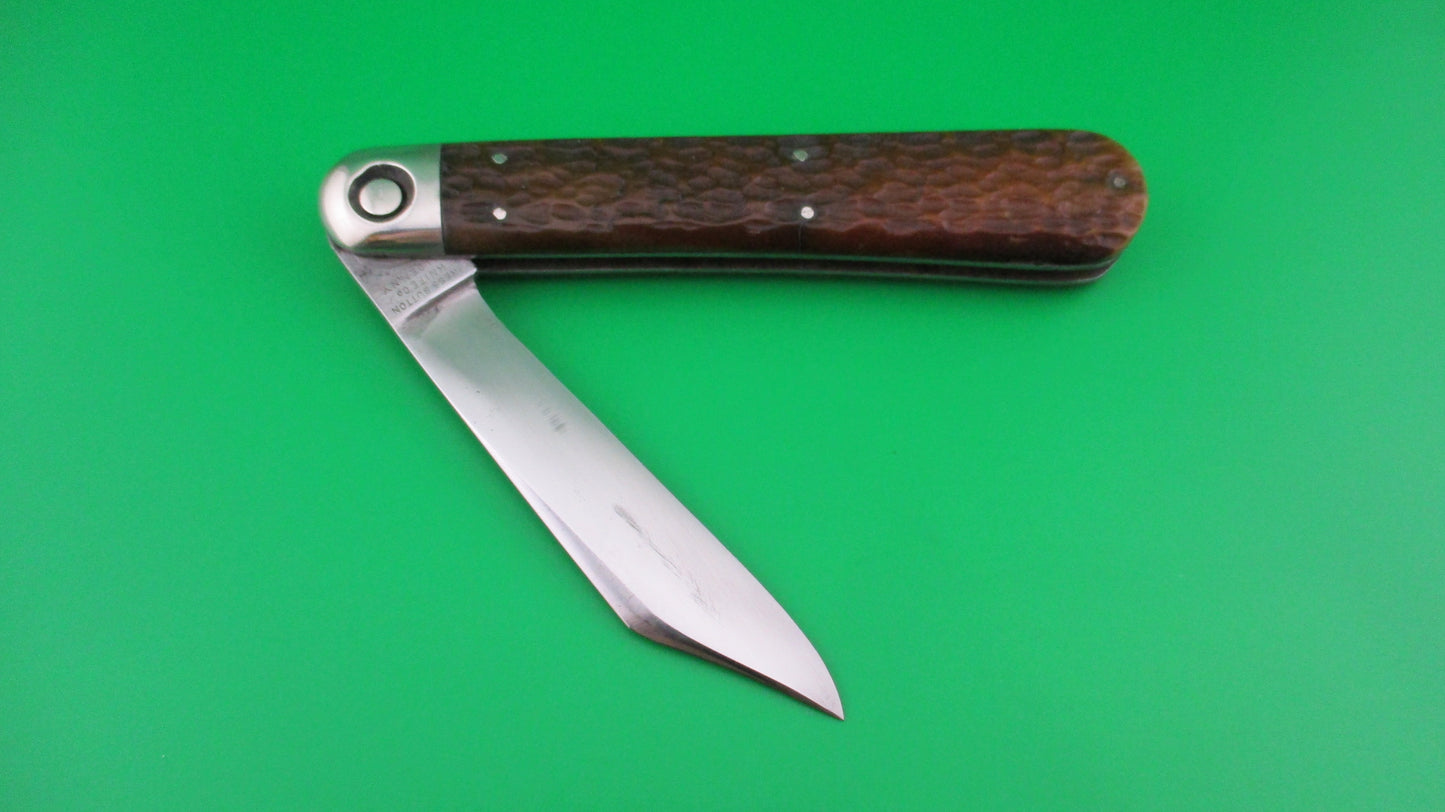 z PRESS BUTTON KNIFE CO Invincible Hunter Bone antique switchblade knife