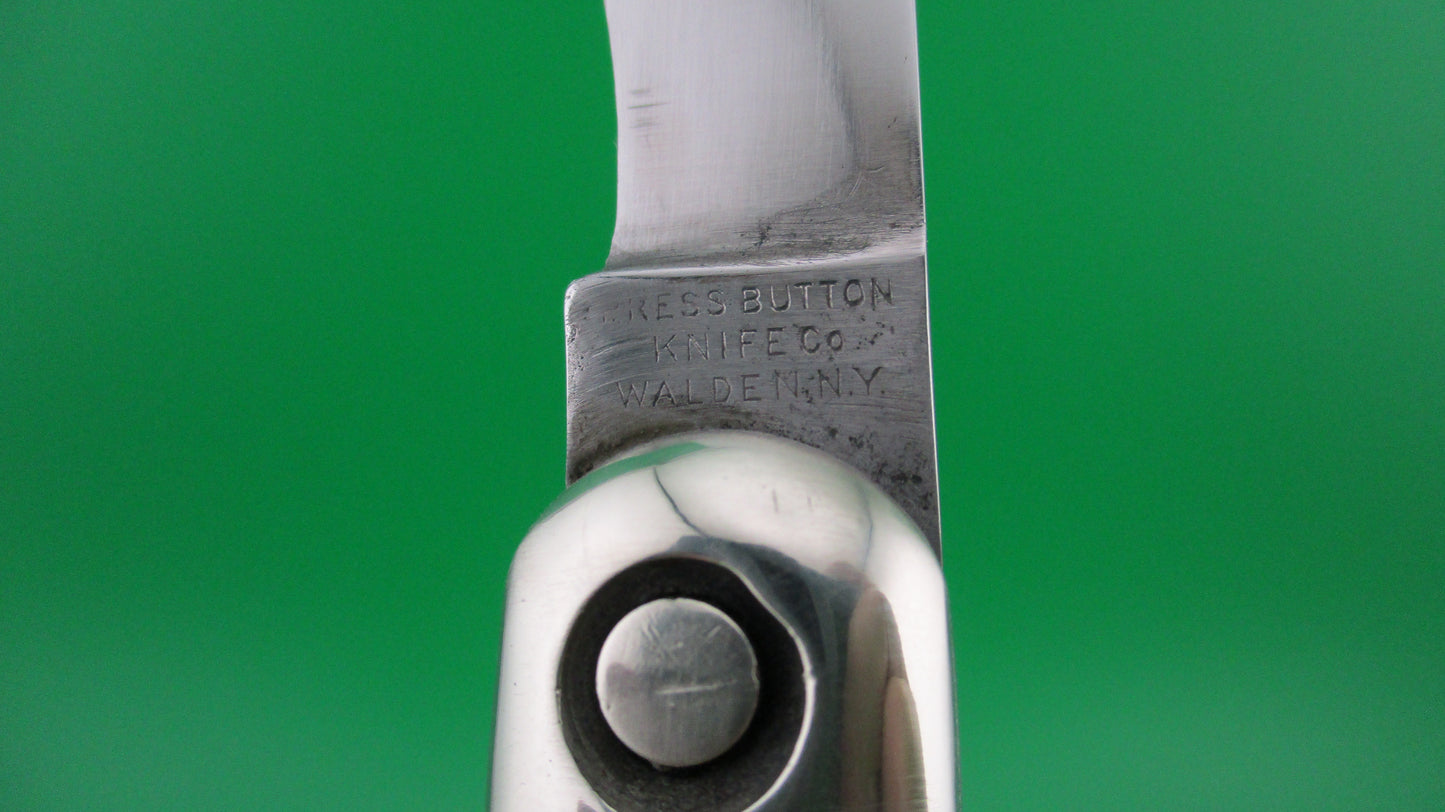 z PRESS BUTTON KNIFE CO Invincible Hunter Bone antique switchblade knife