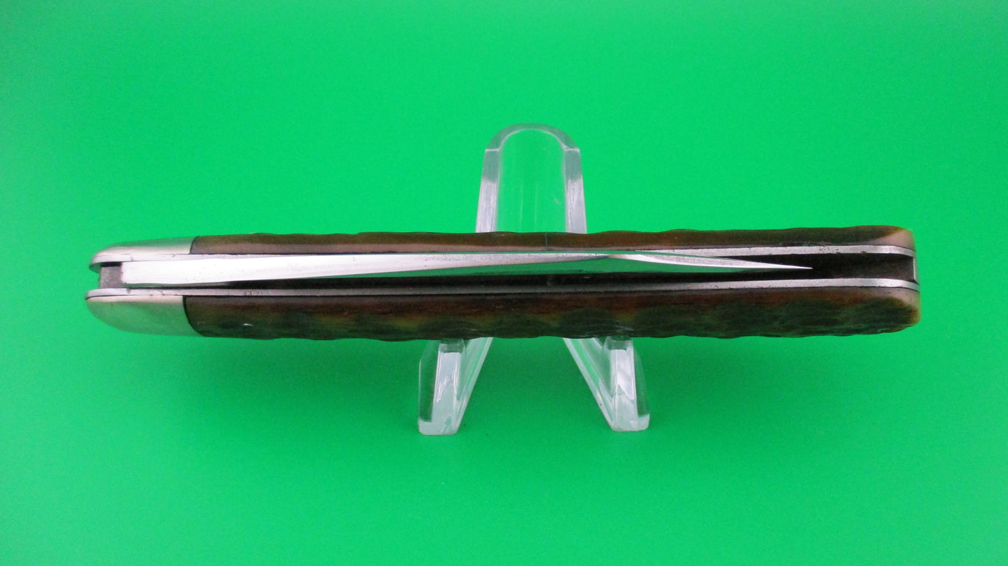 z PRESS BUTTON KNIFE CO Invincible Hunter Bone antique switchblade knife