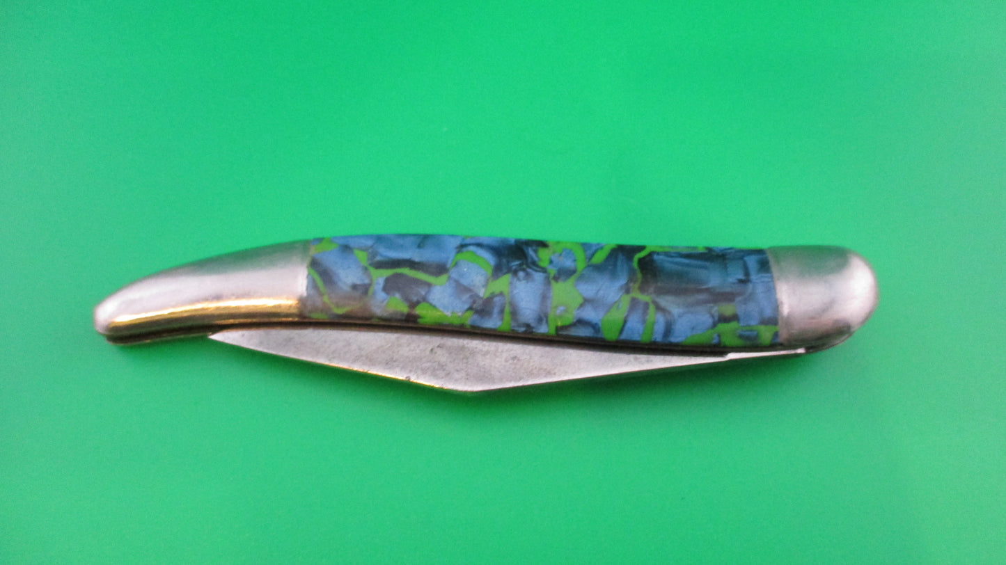 z Hammer Brand Imperial Toothpick Blue pearl Green 1950s vintage switchblade
