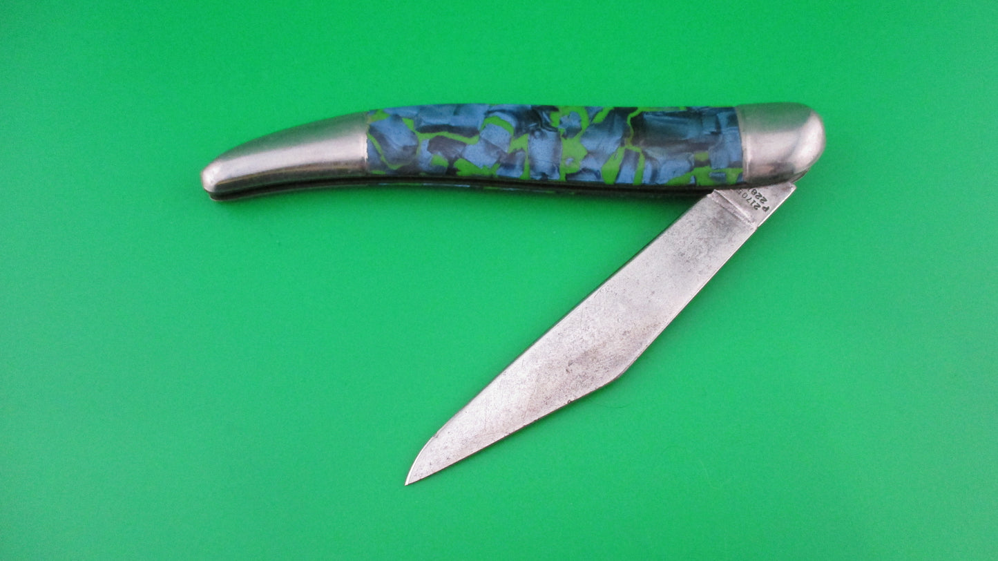 z Hammer Brand Imperial Toothpick Blue pearl Green 1950s vintage switchblade
