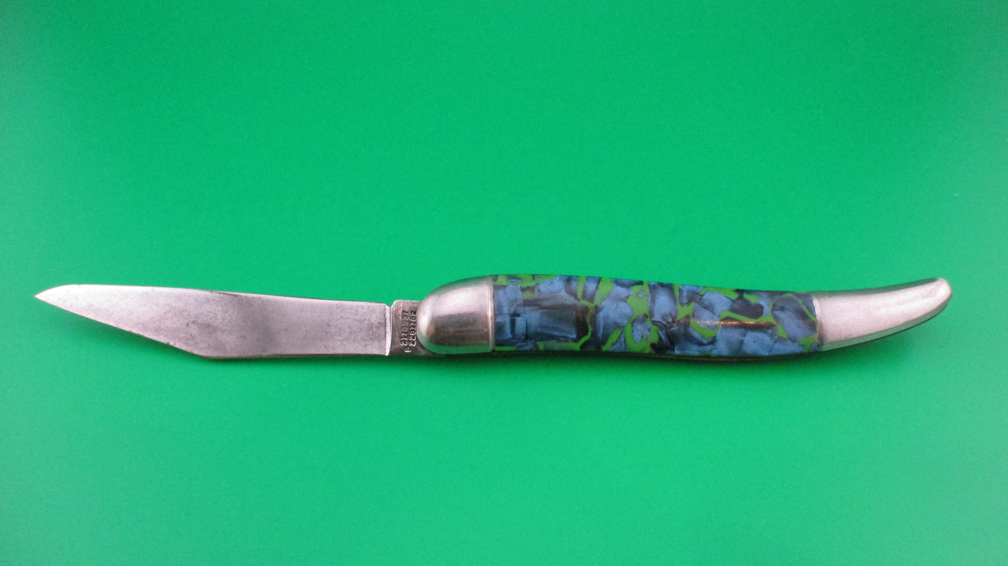 z Hammer Brand Imperial Toothpick Blue pearl Green 1950s vintage switchblade