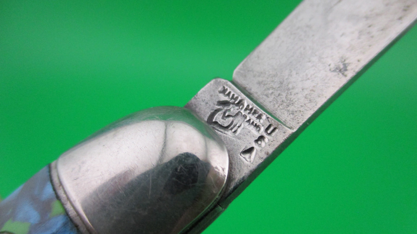 z Hammer Brand Imperial Toothpick Blue pearl Green 1950s vintage switchblade