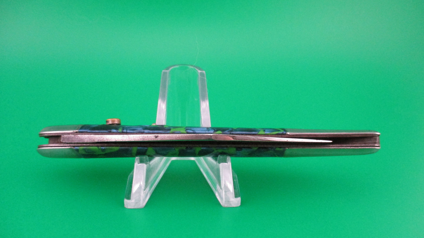 z Hammer Brand Imperial Toothpick Blue pearl Green 1950s vintage switchblade