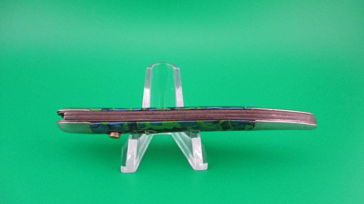 z Hammer Brand Imperial Toothpick Blue pearl Green 1950s vintage switchblade