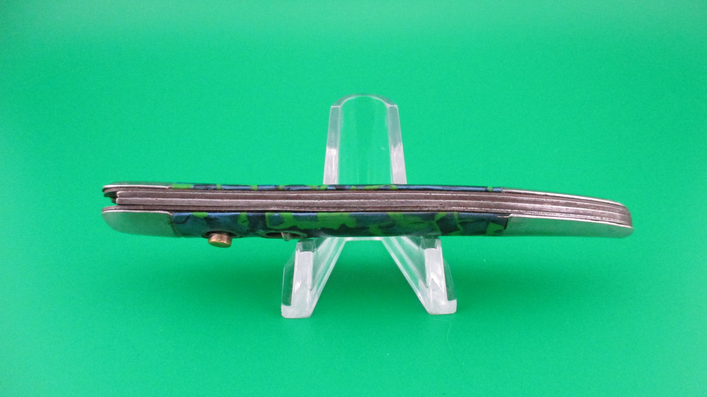 z Hammer Brand Imperial Toothpick Blue pearl Green 1950s vintage switchblade