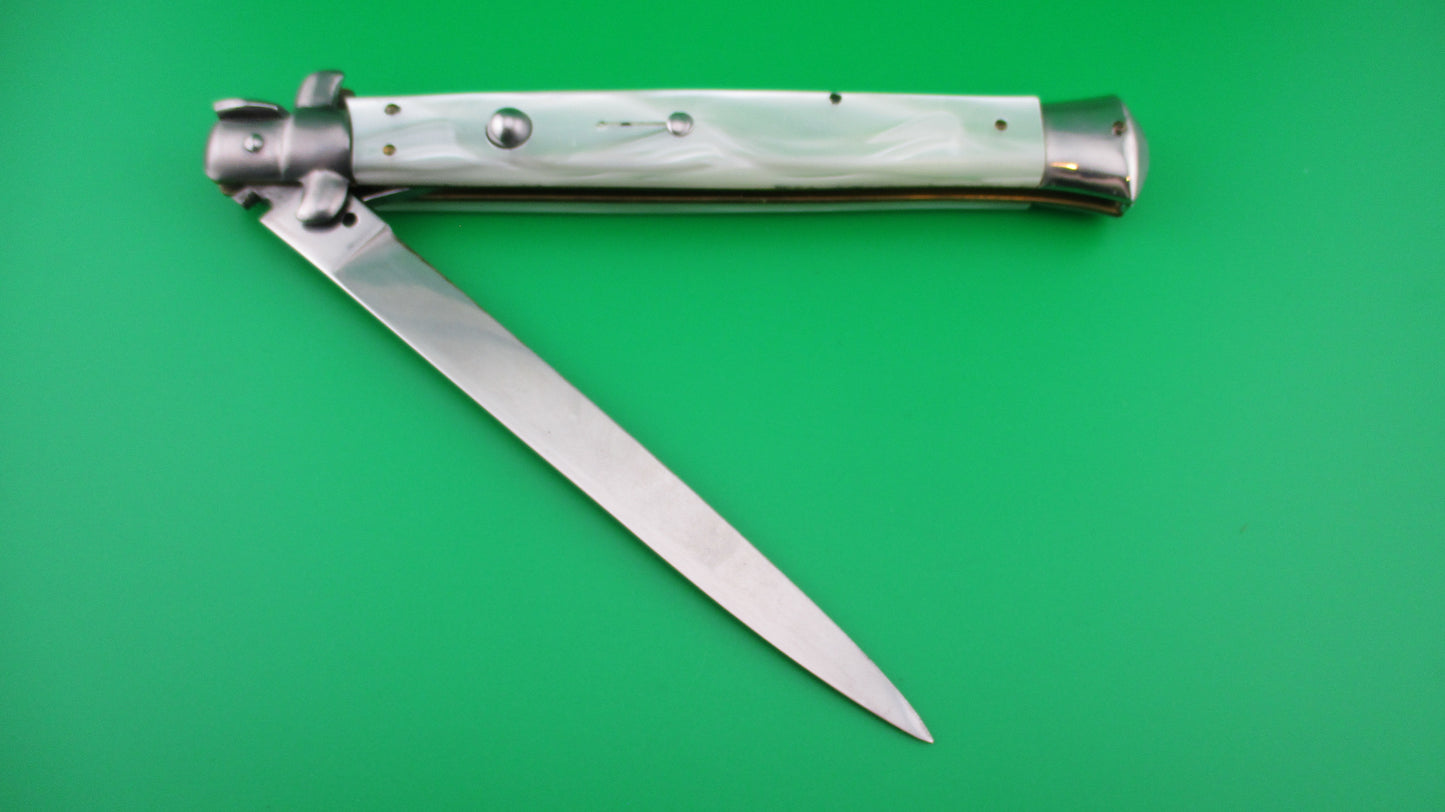 z VIRGINIA INOX 33cm Italian Stiletto Pearlex swivel bolster vintage switchblade knife