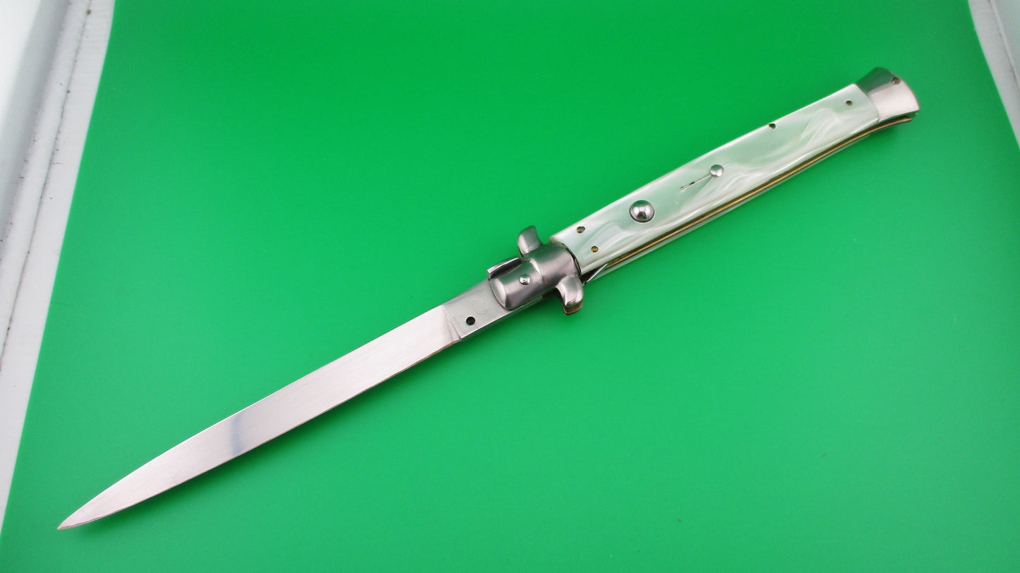 z VIRGINIA INOX 33cm Italian Stiletto Pearlex swivel bolster vintage switchblade knife