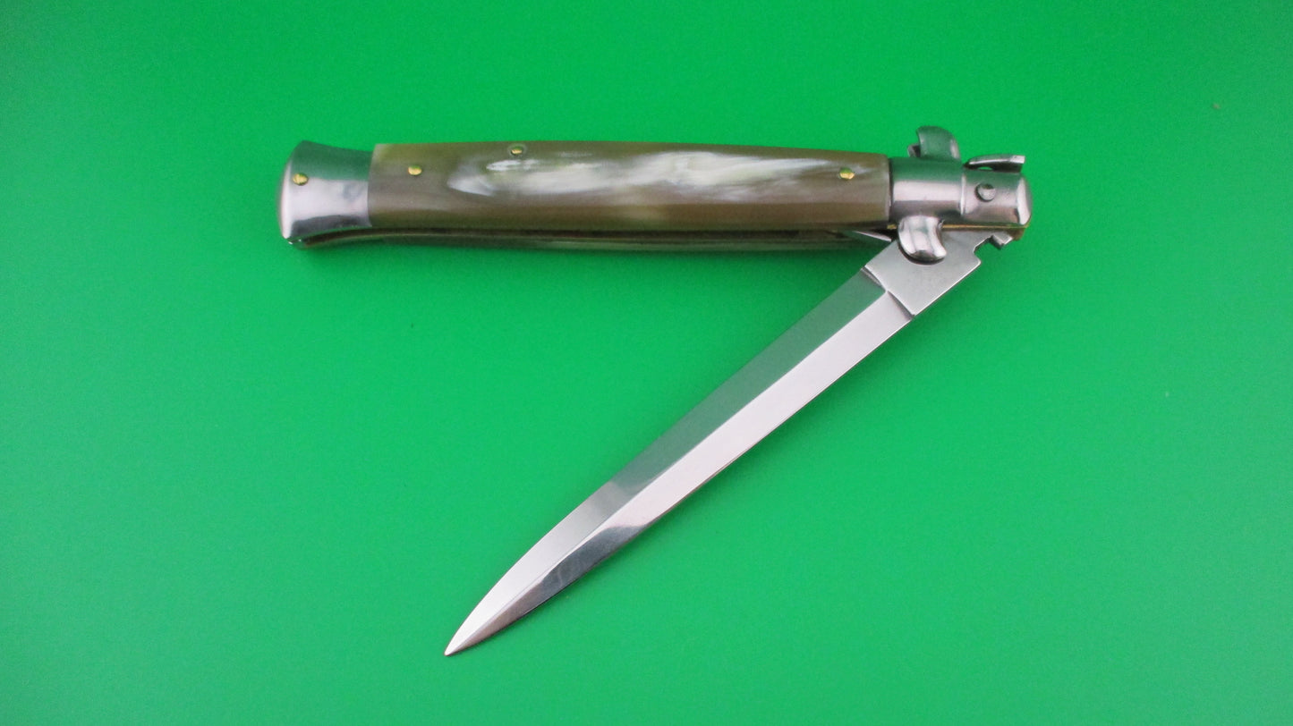 z Maniago 28cm Italian Swivel bolster Dagger Honey Horn automatic knife