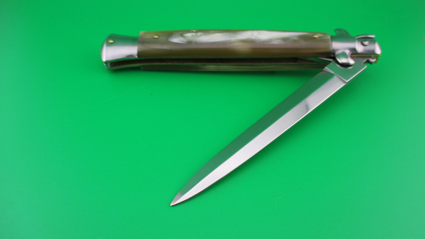 z Maniago 28cm Italian Swivel bolster Dagger Honey Horn automatic knife