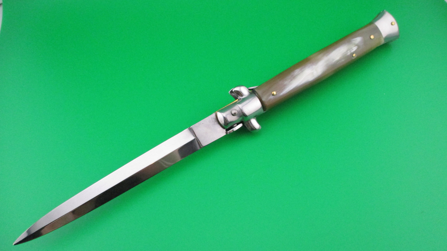 z Maniago 28cm Italian Swivel bolster Dagger Honey Horn automatic knife