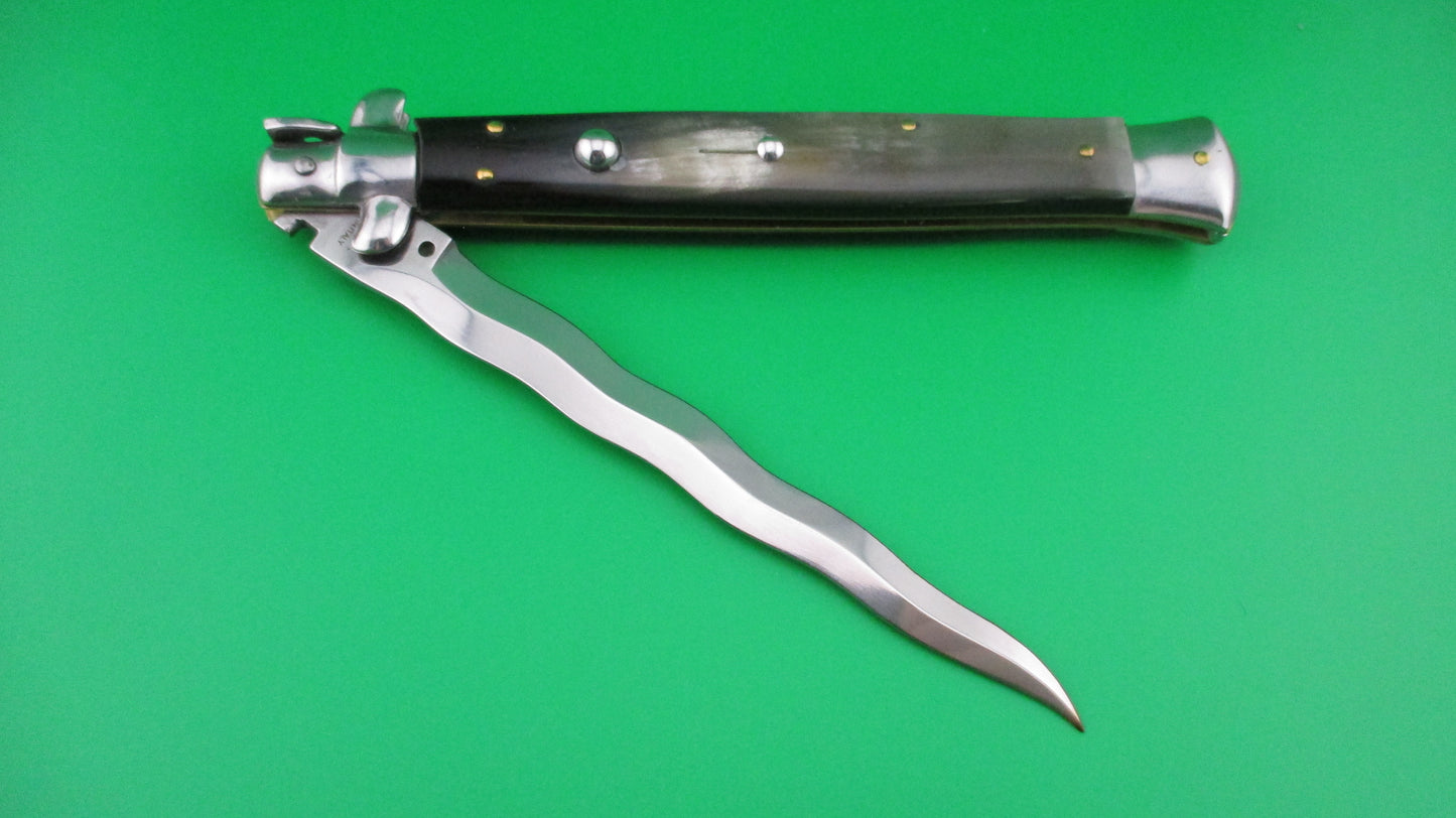 z OSK MADE IN ITALY 33cm Italian KRIS swivel bolster Brazilian horn switchblade knife