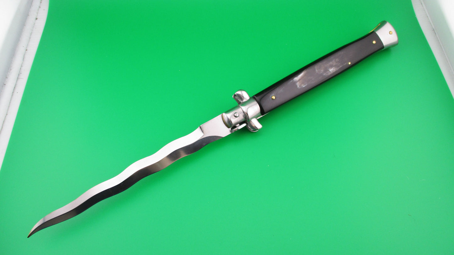 z OSK MADE IN ITALY 33cm Italian KRIS swivel bolster Brazilian horn switchblade knife