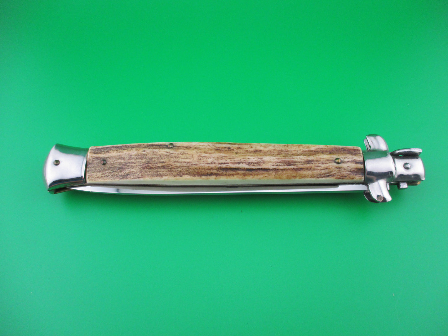 z B Rostfrei 33cm Italian Stiletto Stag Swivel Bolster Vintage Automatic knife