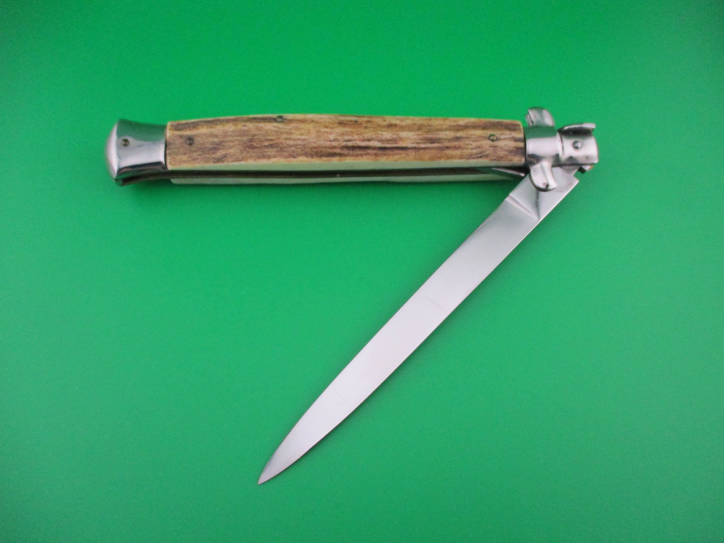 z B Rostfrei 33cm Italian Stiletto Stag Swivel Bolster Vintage Automatic knife