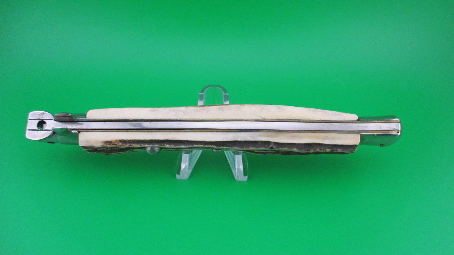 z B Rostfrei 33cm Italian Stiletto Stag Swivel Bolster Vintage Automatic knife