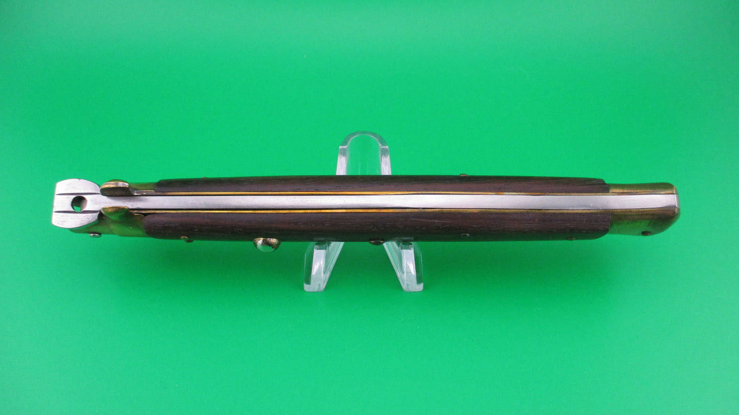 z B Rostfrei 33cm Italian Stiletto Swivel Bolster Wood Brass vintage automatic knife.