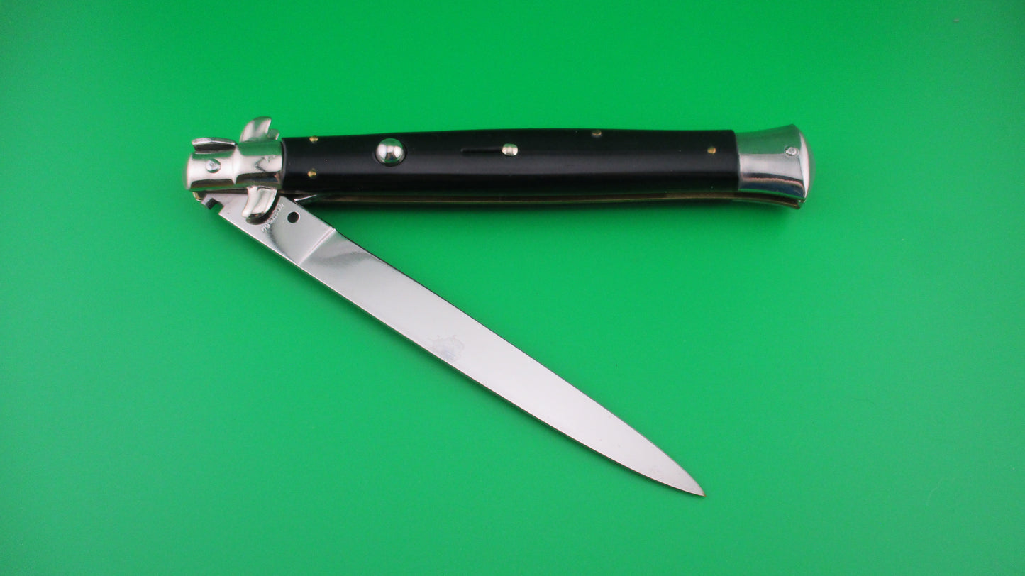 z rostfrei (slant) 33cm Italian Stiletto Black Swivel bolster automatic knife