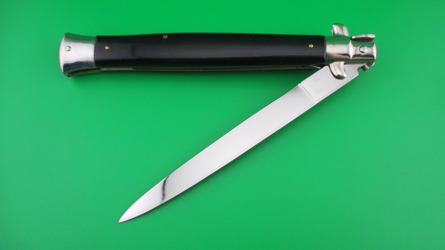 z rostfrei (slant) 33cm Italian Stiletto Black Swivel bolster automatic knife