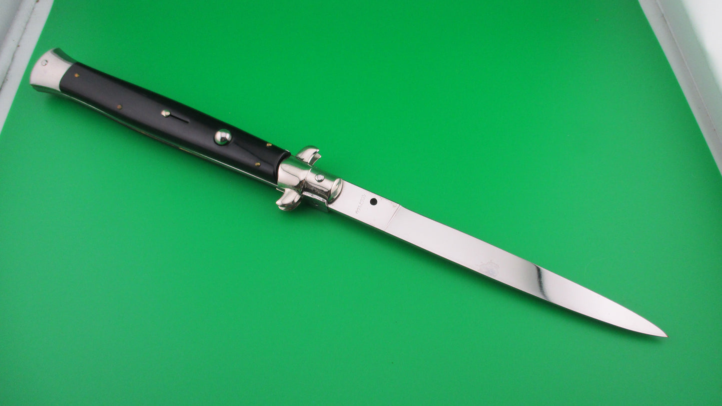 z rostfrei (slant) 33cm Italian Stiletto Black Swivel bolster automatic knife