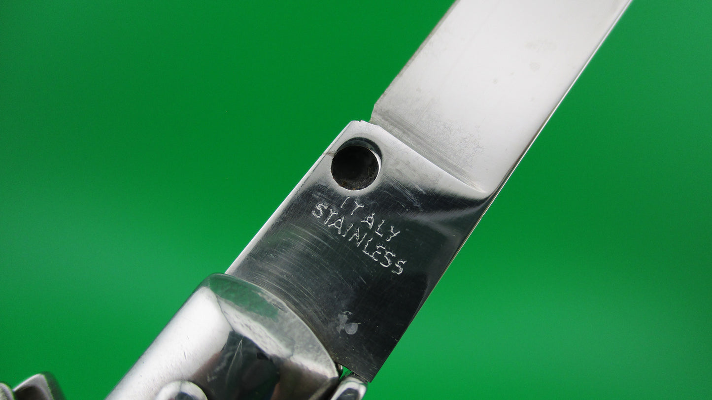 ITALY STAINLESS 22cm Italian swivel bolster Stag vintage automatic knife