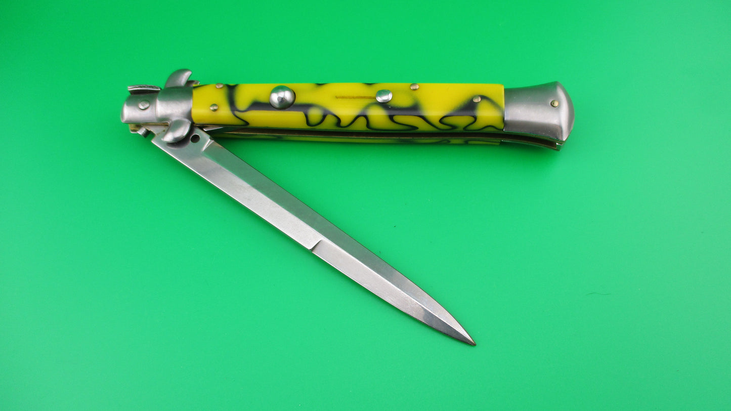 z ITALY INOX 28cm Italian Stiletto Swivel bolster vintage automatic knife