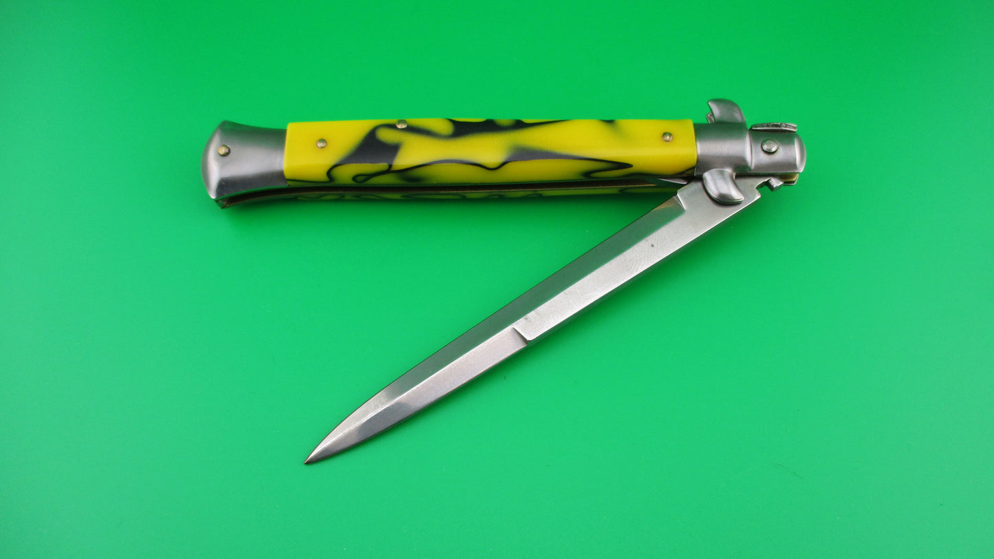 z ITALY INOX 28cm Italian Stiletto Swivel bolster vintage automatic knife