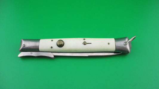 z RIZZUTO STAINLESS STEEL 11 inch Swing Guard Batwing White Vintage automatic knife