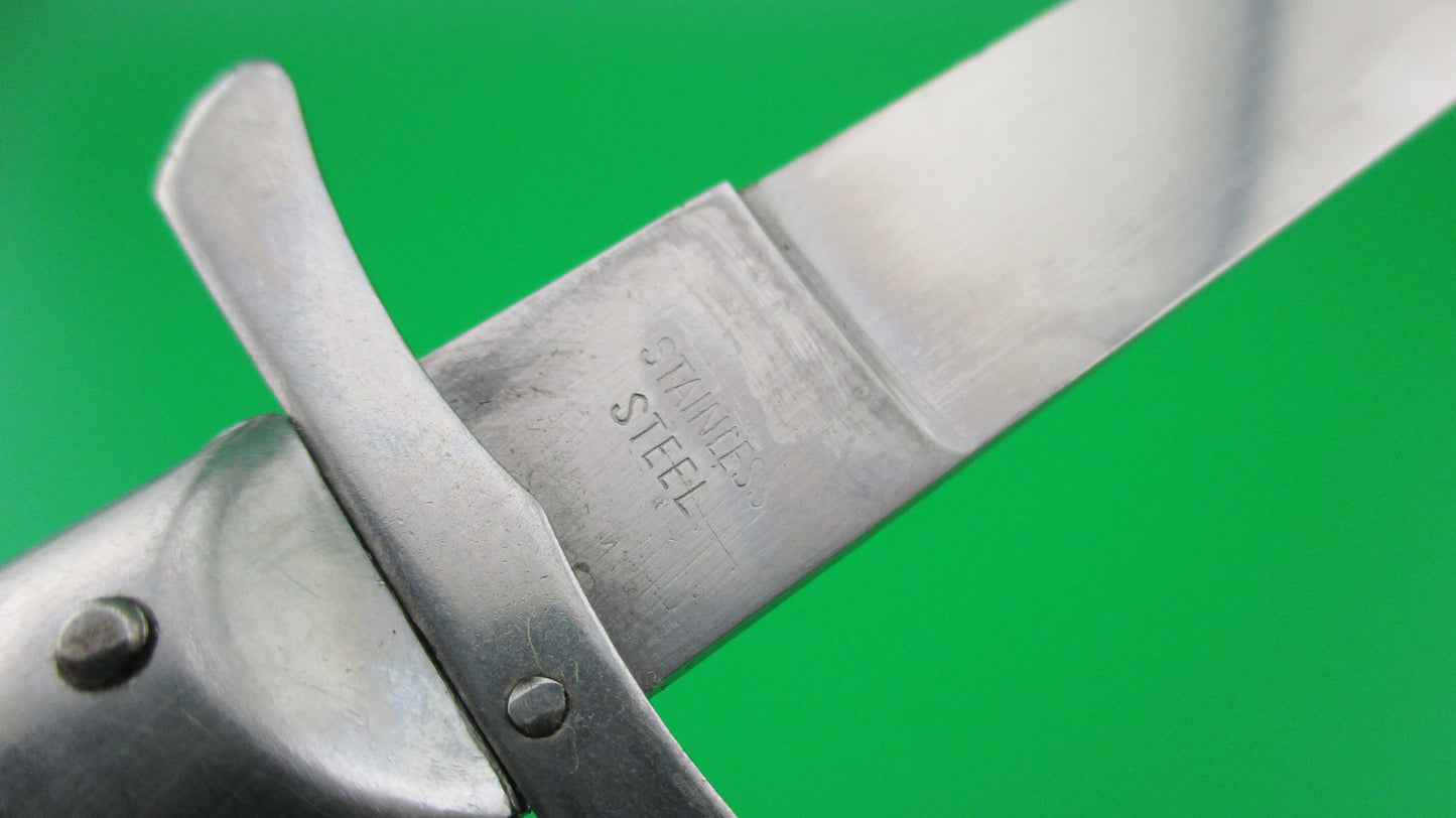 z RIZZUTO STAINLESS STEEL 11 inch Swing Guard Batwing White Vintage automatic knife