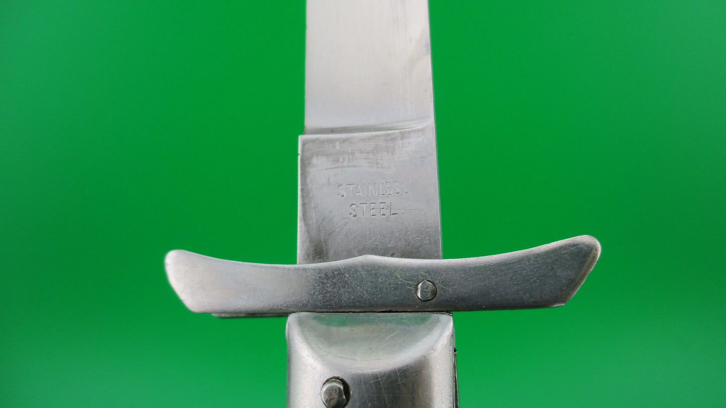 z RIZZUTO STAINLESS STEEL 11 inch Swing Guard Batwing White Vintage automatic knife